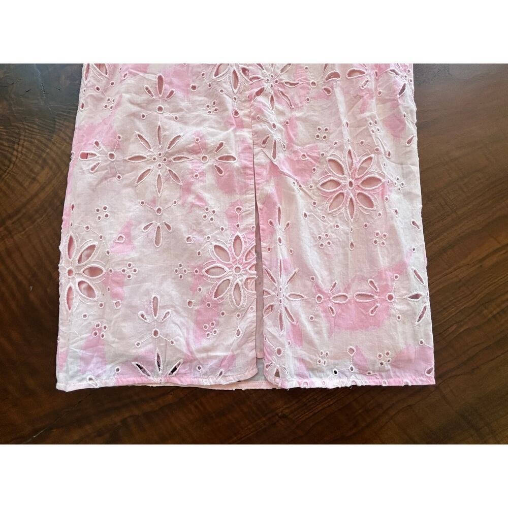 Sabo Luxe Jhene Midi Dress NWT Pink Eyelet Cloud Tie Dye Size 4 - Picture 6 of 9